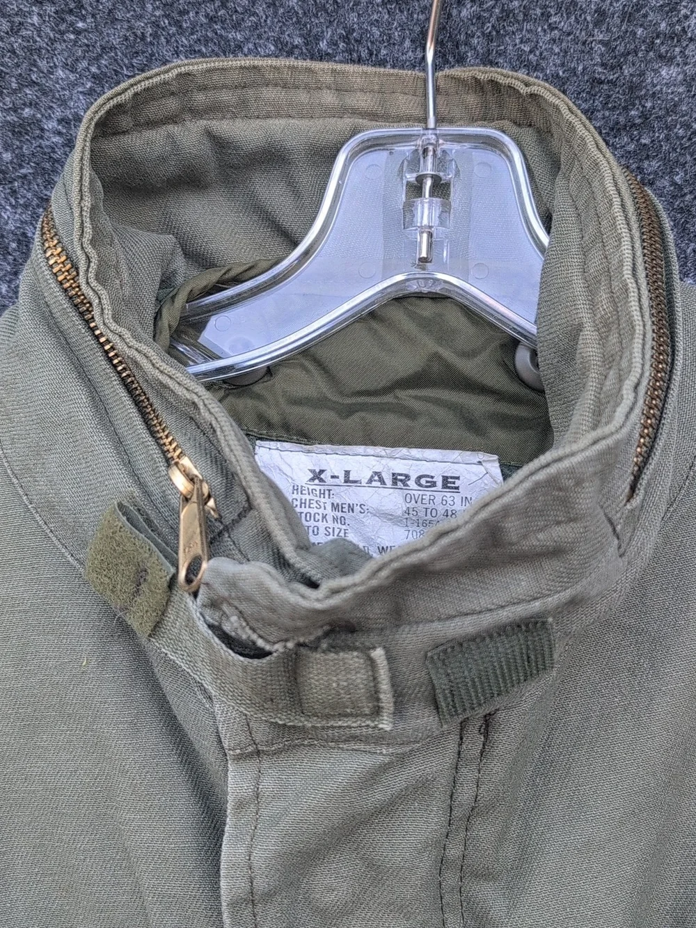 Vtg US Military M65 Jacket Extra Large Green Cold Weather Removable Liner OG106